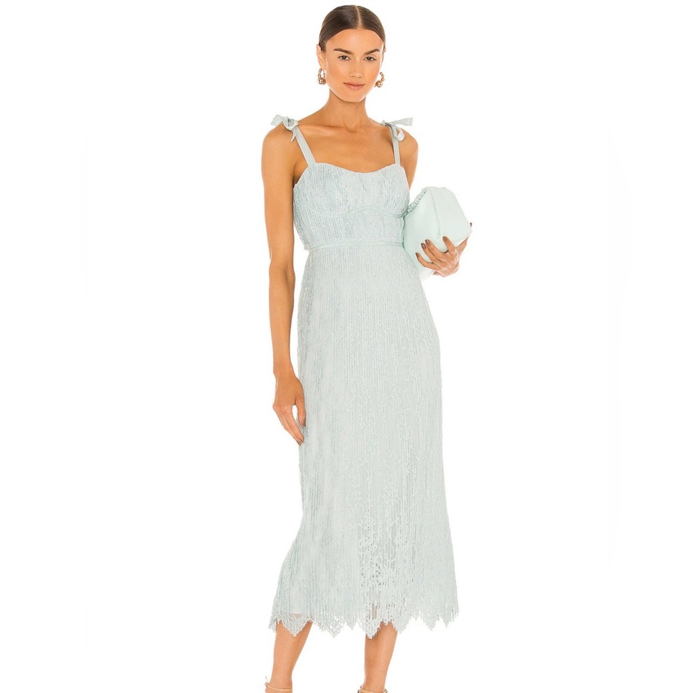 Jonathan Simkhai Soft Blue Lace Midi Dress